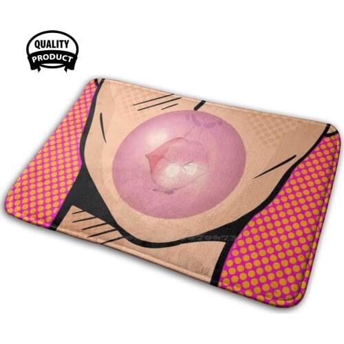Pop Art Bubble 3D Soft Non-Slip Mat Rug Carpet Cushion Pop Art Pop Art Comic Comic Funny Bubble Gum Humour Humorous Female