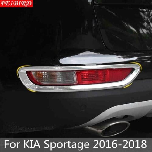 ABS Rear Fog Light Lamp Cover Decoration Stickers Chromium Styling Trim 2 Piece Accessories For KIA Sportage 2016 2017 2018
