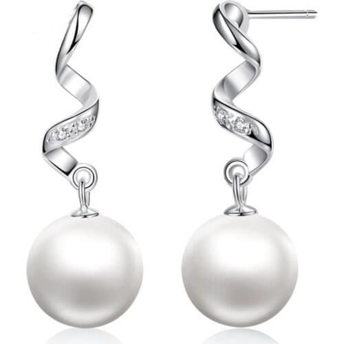 Natural Pearl Silver S925 Jewelry Drop Earrings for Women Gemstone Silver Jewlery Organiser Bizuteria Bijoux Femme Earrings