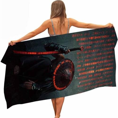 Ninja Samurai Mikrofaser Pool Strand Handtuch Tragbare Schnell Trockenen Sand Outdoor Reise Schwimmen Decke Yoga Matte