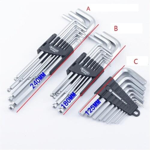 NEW 9PCS 1.5-10MM Durable Reinforced Toughen Metric Ball Ended Hex Allen Key Wrench Set Spanner Torque Wrench Kit CRV