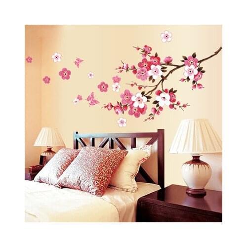 Peach blossom stickers stickers fashion TV setting wall of the sitting room the bedroom window wall stickers