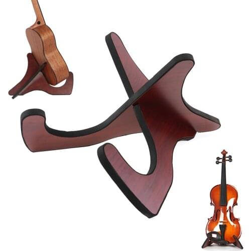 Portable Ukulele Violin Wooden Foldable Holder Stand Collapsible Vertical Display Stand Rack Accessories for Ukulele / Violin