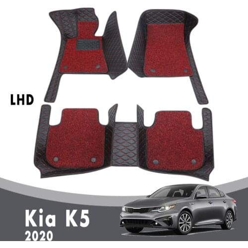 Luxury Car Floor Mats Carpets For Kia K5 2020 Double Layer Wire Loop Interior Artificial Leather Custom Auto Accessories Rugs