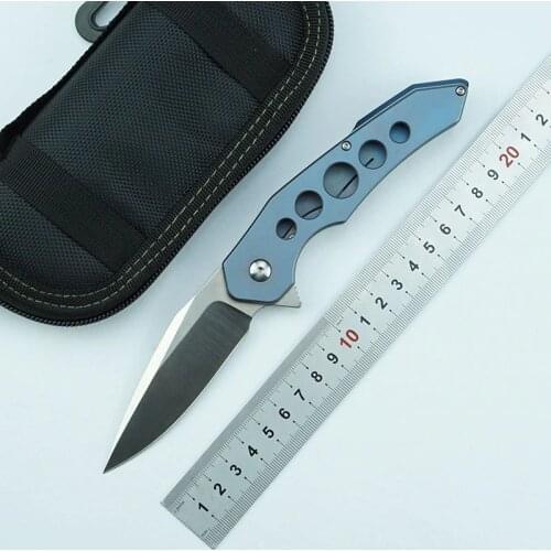 LEMIFSHE N-50 Flipper folding knife S35VN Blade ball bearings TC4 Titanium handle camping hunting pocket fruit Knives EDC tools