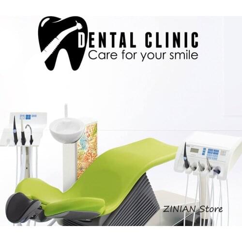 Dental Clinic Logo Vinyl Wall Decal Stomatology Sign Window Sticker Tooth Healthcare Wall Art Decoration for Office Dentist Z024