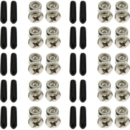10 Sets Spare Screws & Black End Caps Cover Replacing Hardware for Speed Jump Rope Skipping Ropes