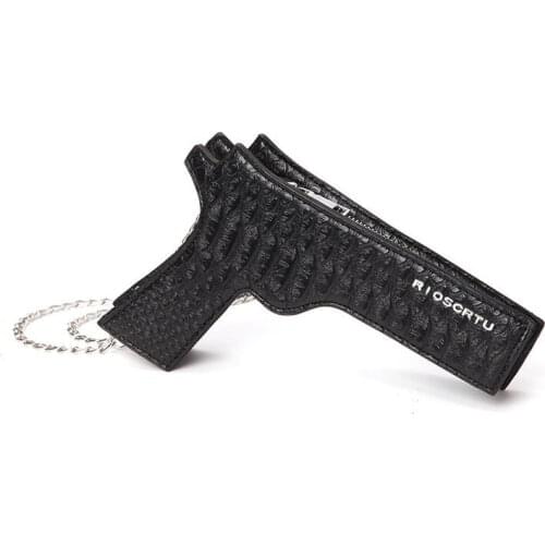 Womens bag pistol style messenger bag spoof personality funny chain bag coin purse cute cartoon funny purses cross body bags