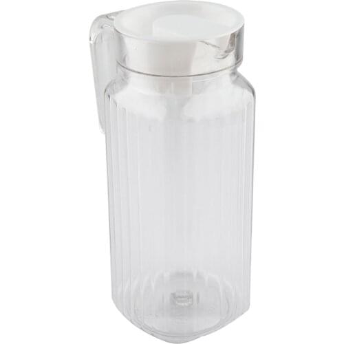 1800ml Acrylic Transparent Juice Bottle Striped Water Ice Cold Juice Jug with Lid for Bar Home