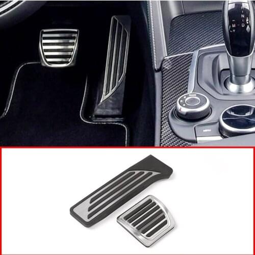 2pcs For Alfa Romeo Giulia 2017 2018 2019 Car Alloy Fuel Brake Accelerator Pedal Cover For Alfa Romeo Stelvio 2017 2018 2019