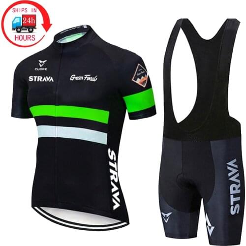 2021 STRAVA Cycling Clothing Bike uniform Summer Cycling Jersey Set Road MTB Bicycle Jerseys Bicycle Wear Breathable Cycling set