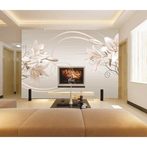 Custom 3D Mural Wallpaper TV Backdrop Lily modern minimalist retro colors 3d Photo Wallpaper Home Decoration
