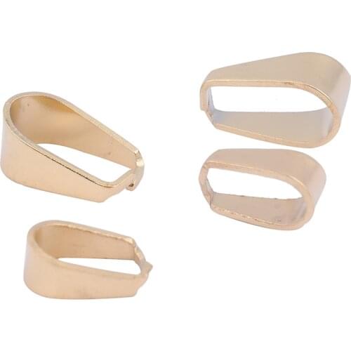 50pcs Gold Stainless Steel Pinch Bails Diy Pendant Connector Clasps For Jewelry Making Supplies 3x7mm 4x9mm 5x10mm