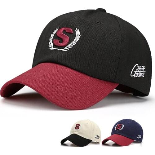 Unisex S Letter embroidery baseball cap autumn women fashion street Snapback men Hip hop hat Leisure Adjustable sun hat A73