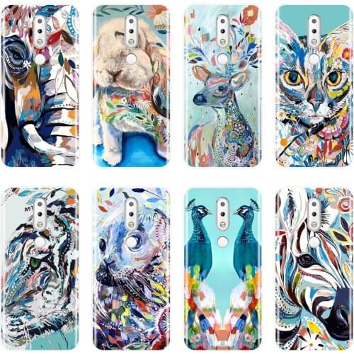 TPU Art Rabbit Cat Elephant Phone Case For Nokia 7.1 6.1 5.1 3.1 2.1 Soft Silicone Back Cover For Nokia 7.1 6.1 5.1 3.1 2.1 Plus