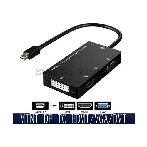 By dhl or ems 100pcs Mini DP to HDMI VGA DVI Audio Thunderbolt Compatible 1080P Adapter Cable For Apple Macbook