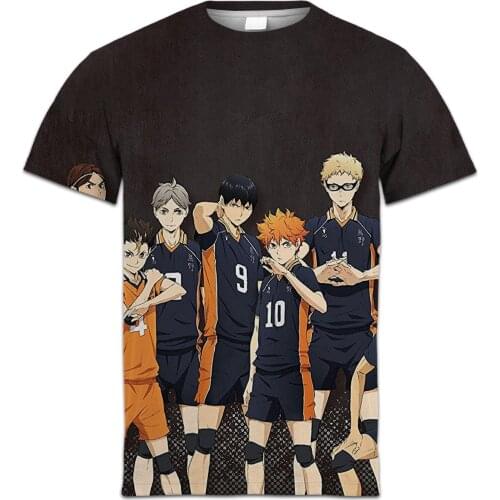 Unisex 3D Printing T-shirt Childrens Clothing Haikyuu Oversized T shirt Hot Anime Kids Clothes Short Sleeve Shirt Top Tees
