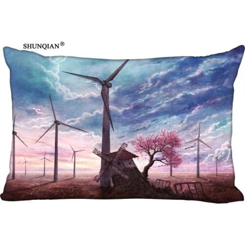 Custom Animation landscape Printed Pillowcase Two Sides Home Living room cushion Rectangular Silk Pillowcase More size