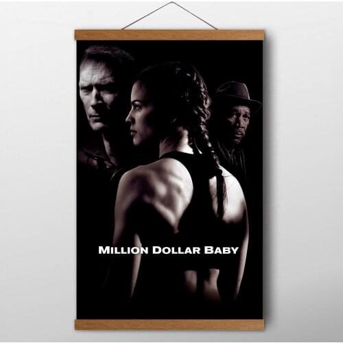 Scrolls Paintings Million Dollar Baby Movie Poster and Prints Wall Art Canvas Cloth Painting For Living Room Decor