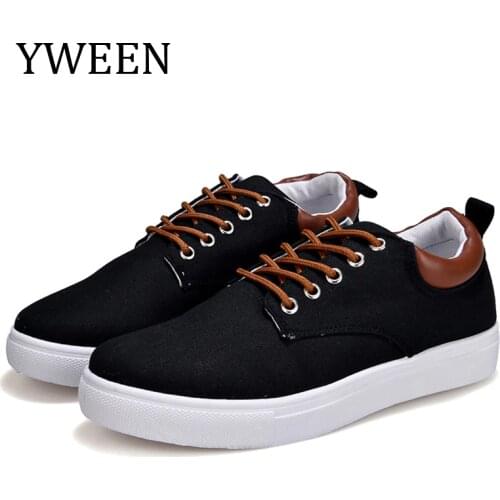 YWEEN Autumn Mens Casual Shoes New Fashion Sneakers For Men Solid Canvas Shoes Large size 38-46