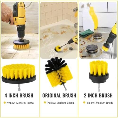 Bathroom Kitchen Surface Round Scrubber Brushes Plastic All Purpose Electric Drill Brush Kit Cleaner Auto Tires Cleaning Tools