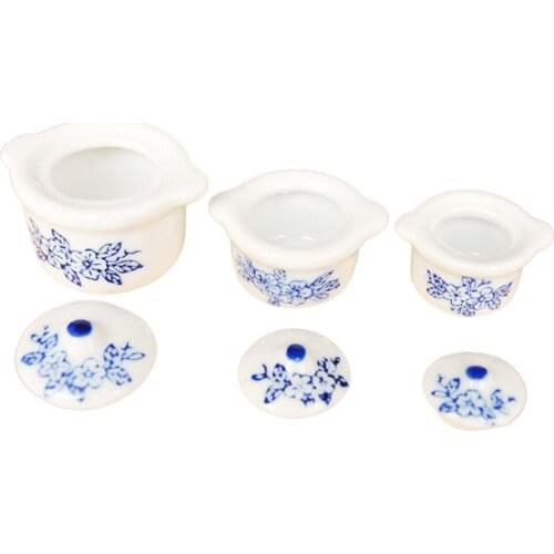 Set of 3 1/12 Dollhouse Casserole for Furniture Decor Model Accessories