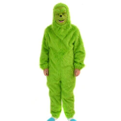 Adults Size Fancy Dress Party Game Green Monster Mascot Costume Fursuit Cosplay Outfit Halloween Advertising Parade Suit Xmas