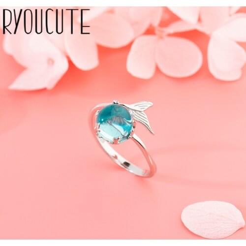 Original Design Popular Mermaid Tail Fish Finger Ring Simple Rings for Women Wedding Engagement Jewelry Gifts