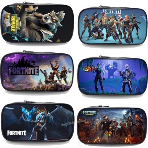 Fortnite Pencil Case Fortress Night Large Capacity Pencil bag Cartoon printed Waterproof Stationery pen