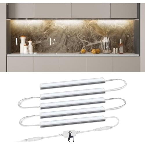 Under Cabinet Light Led Lamp Wardrobe Bed Light Kitchen Touch Sensor Stairs Dimmable Lighting