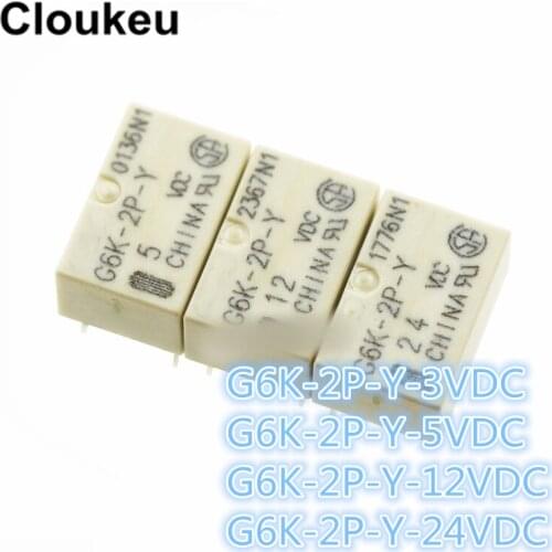 100Pcs Relay DIP8 G6K-2P-Y- 3VDC 5VDC 12VDC 24VDC DC3V DC5V DC12V DC24V 1A
