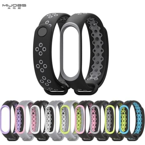 Mijobs Mi Band 4 Pulseira Silicone Strap Sport Fashion Bracelet belt for Xiaomi Mi Band 4 3 Strap Correa Mi Band 3 Accessories