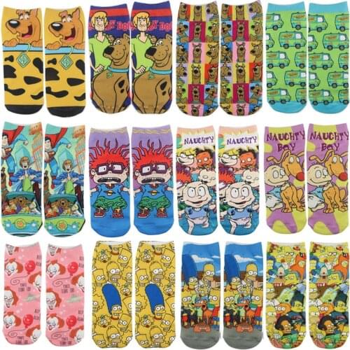 SP445 1 Pair Dogs Sport ankle socks Movies short socks cartoon character unisex anime boys girls casual Breathable boat socks