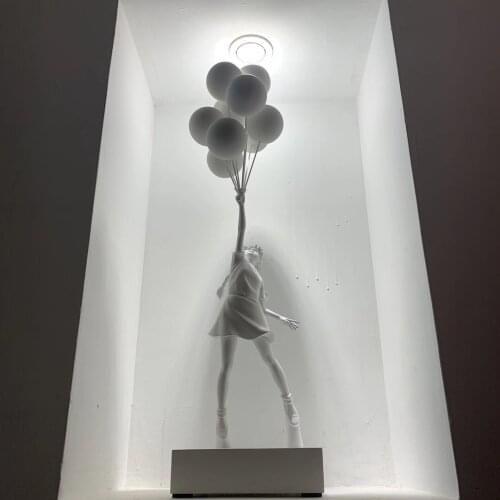 Balloon Girl Statues Flying Balloons Girl Art Sculpture abstract modern Resin Craft home decor nordic Home Decoration Gift