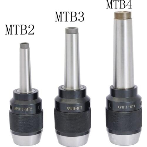 Integrated drill chuck MT2 MT3 MT4 APU13 APU16 Mohs MT milling machine drill chuck self-tightening drill chuck 1-13mm 1-16mm