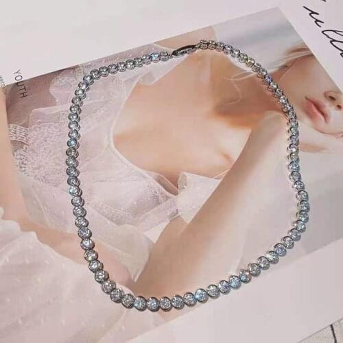 Funmode High Quality Round Cut Pendant Necklace For Women Accessories Jewelry parures bijoux Wholesale FN261