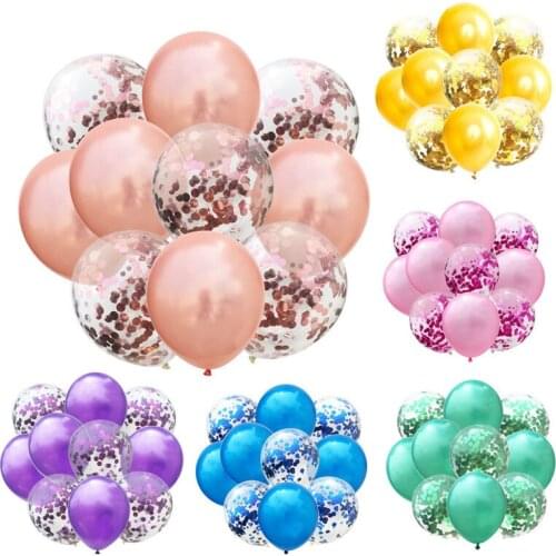 Party balloon 10 pcs 12 inch gold sequined latex balloon set pearly childrens birthday wedding party decoration balloon set