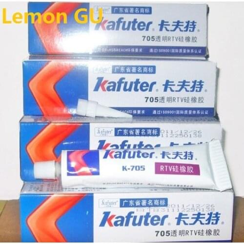 10 pcs/lot Genuine Kafuter k-705 RTV Silicone Rubber Electronic Glue Sealant Transparent Organosilicon 45g