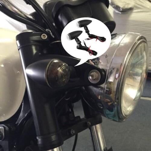 12V Retro Bullet Motorcycle LED Turn Signal Light Brake Indicator Tail Lights Running Lamp Universal For Yamaha BMW Honda