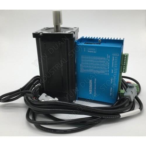 12Nm Nema34 AC DC DSP Closed Loop Stepper Motor Driver 86MM 1700Oz-in With Cooling fan Hybird Encoder Easy Step Servo Kits