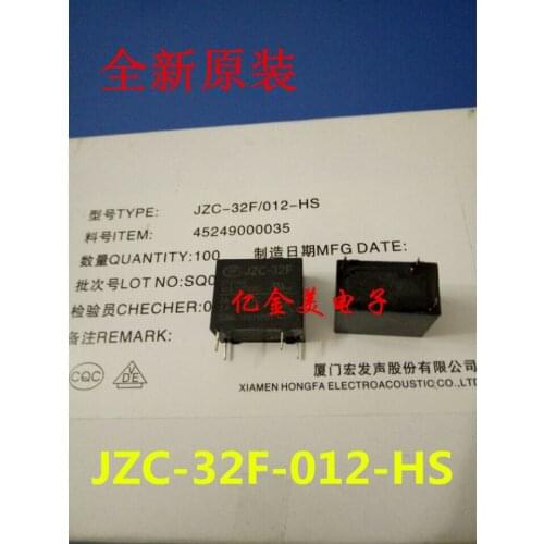 5pcs Brand new original relay JZC-32F-012-HS HF32F / 012-HS 12v 4 feet 5A