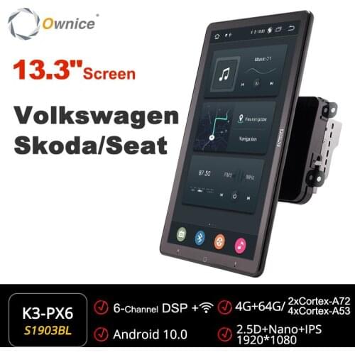 Ownice Tesla 13.3 Inch 1920*1080 2 Din Android Car Radio for VW Skoda Seat GPS Auto Audio System Stereo Player Auto Rotatable
