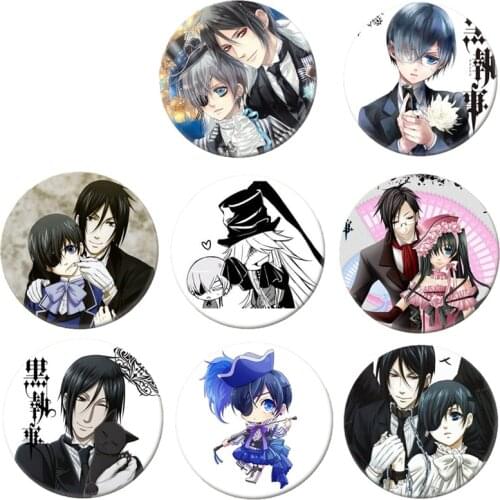 Anime Black Butler Brooch Pin Cosplay Badge Accessories For Clothes Backpack Decoration Childrens gift B003