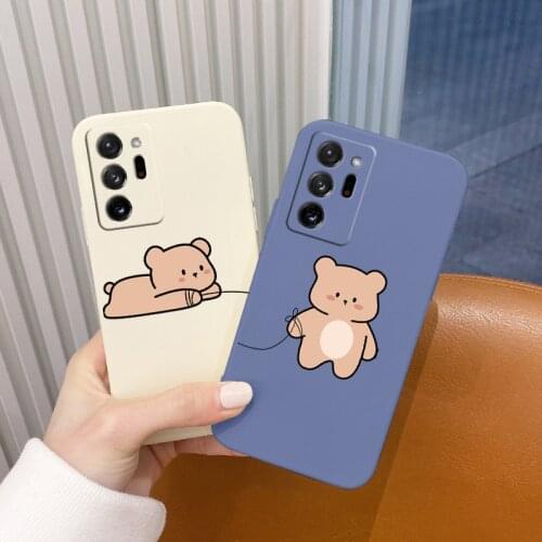 Bear On Tummy Camera Lens Protect Case For Samsung Galaxy A72 A52 A42 A32 A22 A21S Soft Phone Cover For A12 A02 A71 A51 A41 A31