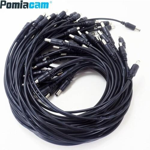 DC-01 100pcs/lot DC Power Cable Black 5.5mm x 2.1mm Male to Male DC power plug Adapter extension wire Extension Cord Connector