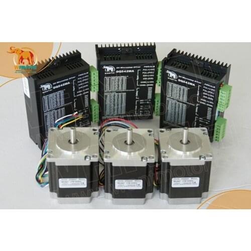 Cheap CNC! Wantai 2 Axis Nema23 Stepper Motors 57BYGH420 185oz+Driver DQ542MA 4.2A 50V 125Micro CNC Plastic Engraver 3D Printer