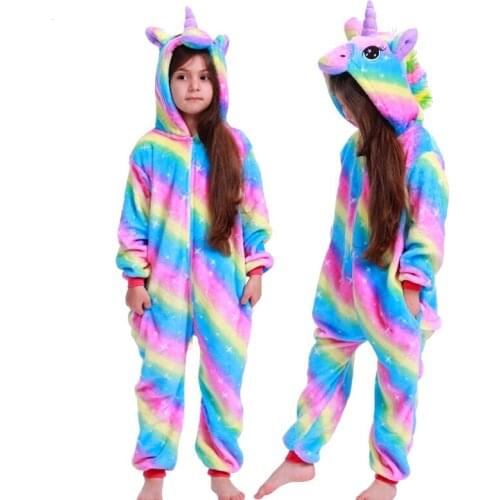 Kids Pajamas Children Sleepwear Baby Pajamas Sets Boys Girls Animal Unicorn Pyjama Pijama Flannel Nightwear Homewear kids Onesie