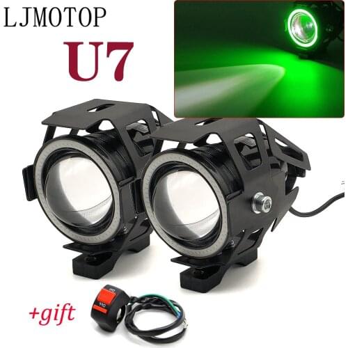 For Kawasaki Z900 Z650 VERSYS 1000 VULCAN/S 650cc Z750 2Pcs Motorcycle Headlights Front Spotlight 12V U7 LED Light Fog Lamp
