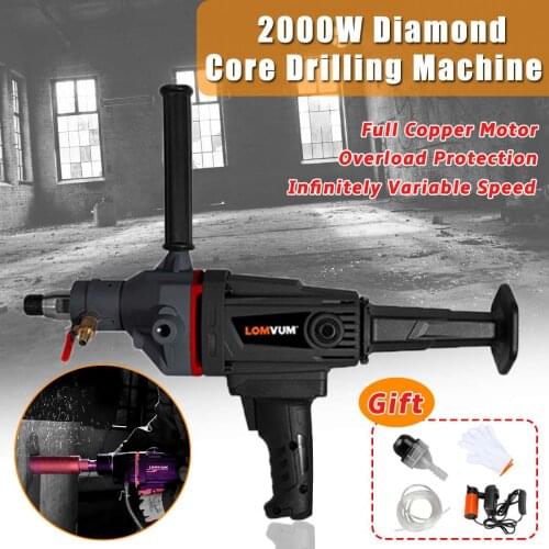 2000W 180mm Electric Diamond Core Drilling Machine High power Handheld Concrete Core Drill Machine with Water Pump Accessories