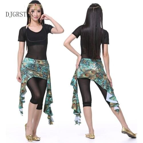 DJGRSTER 6 Colors Stage Performance Oriental Belly Dancing Clothes 4-piece Suit Bead Bra+Top+Skirt+Pants Belly Dance Costume Set